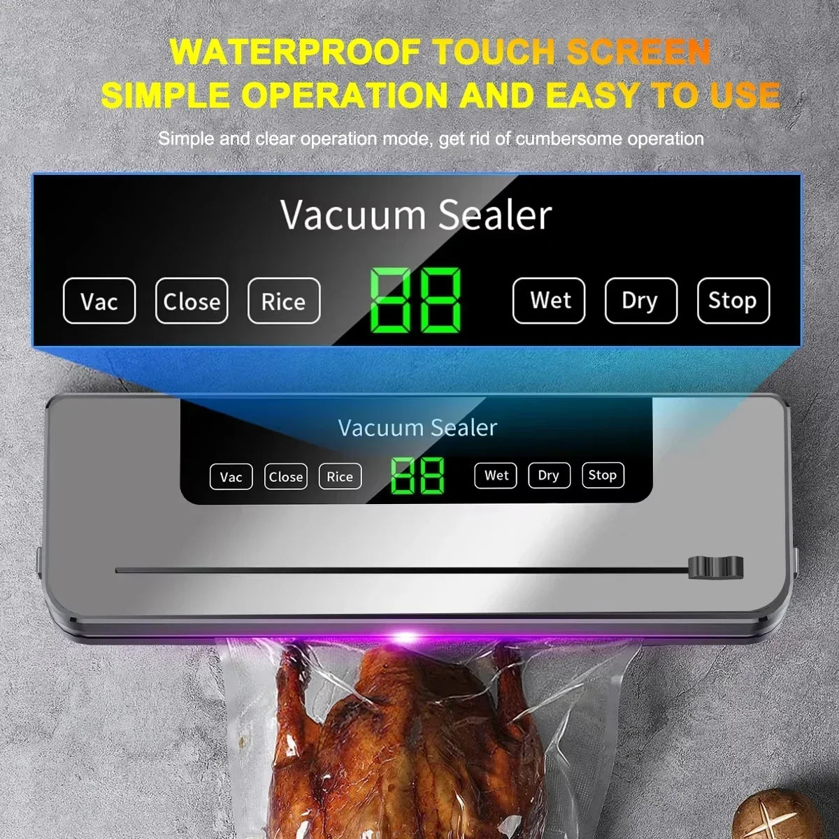 SZUK Kitchen Vacuum Sealing Machine Electric Vacuum Sealer built-in cutter Houesehold Vacuum food sealer with 10 Sealed Bags