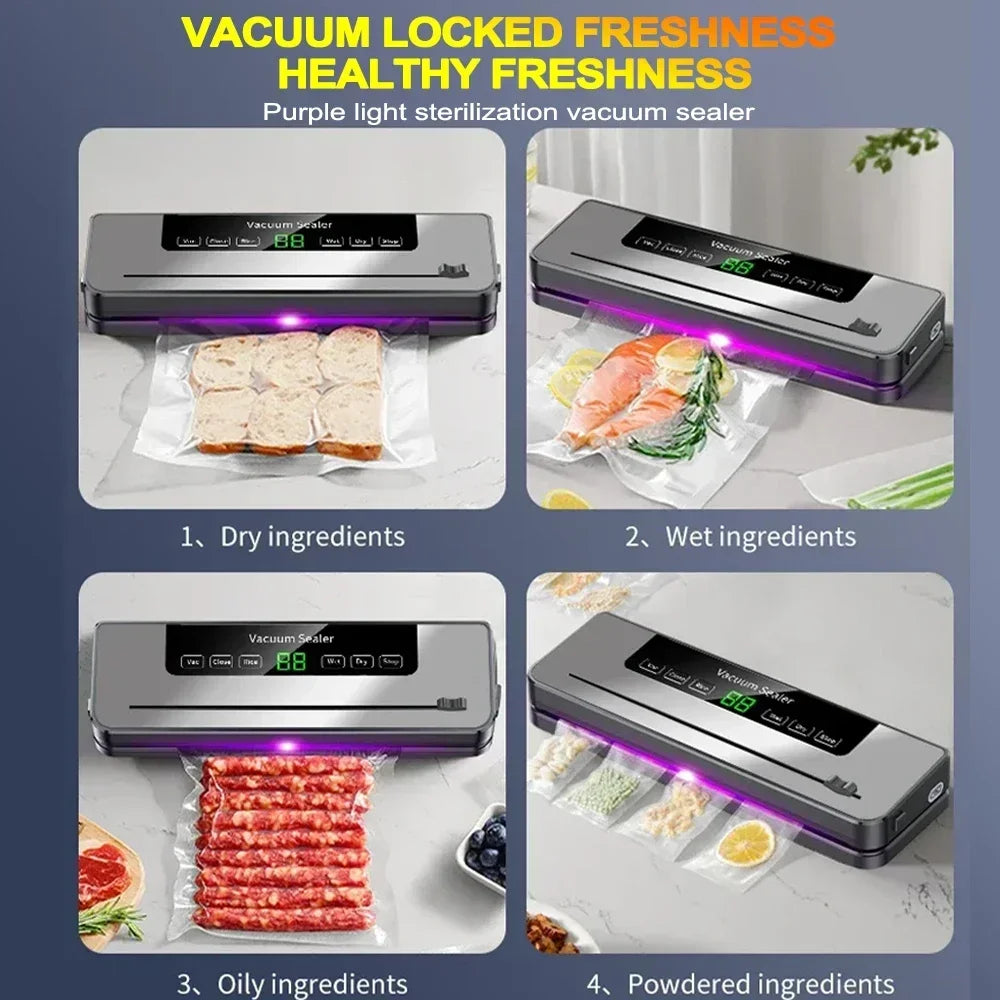 SZUK Kitchen Vacuum Sealing Machine Electric Vacuum Sealer built-in cutter Houesehold Vacuum food sealer with 10 Sealed Bags